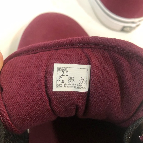 burgundy vans shoes size 12 - Picture 3 of 4